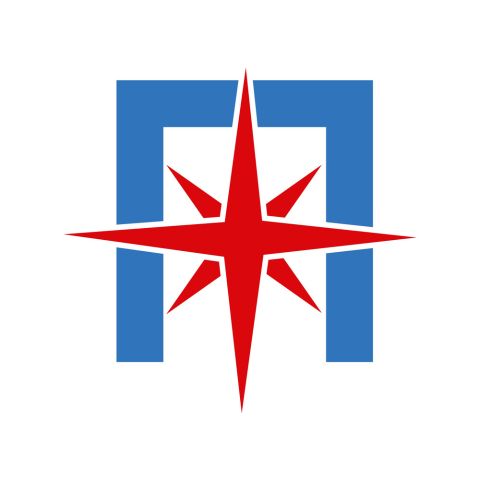 Las Vegas Then and Now logo, which is a red star inside a blue box.