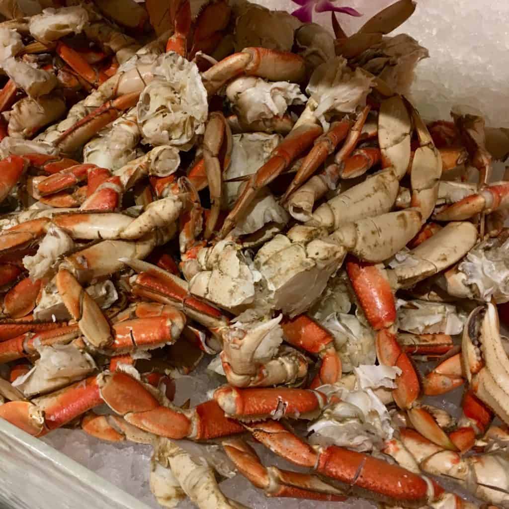 Self Serve tray of crab legs at Wicked Spoon