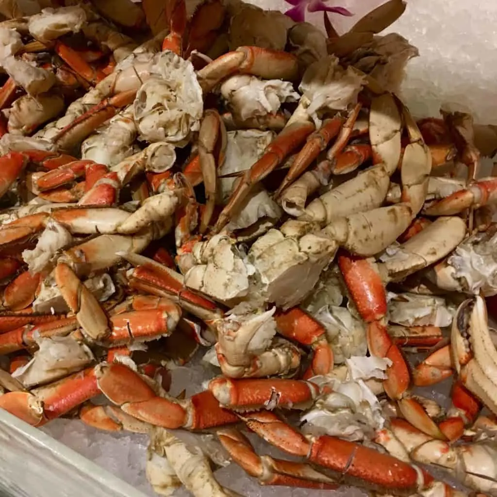 Self Serve tray of crab legs at Wicked Spoon