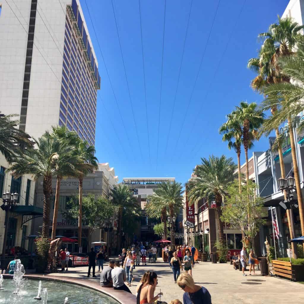 Ziplines above the Linq Promenade