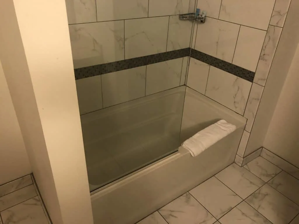 Shower with bathtub