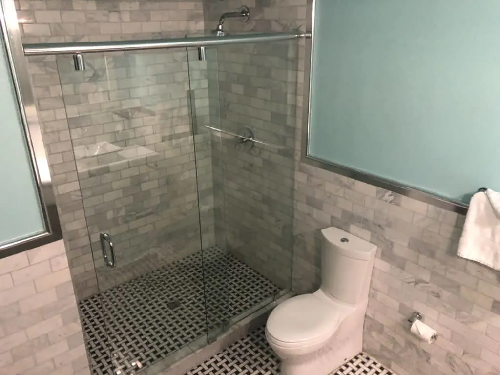 Shower and toilet