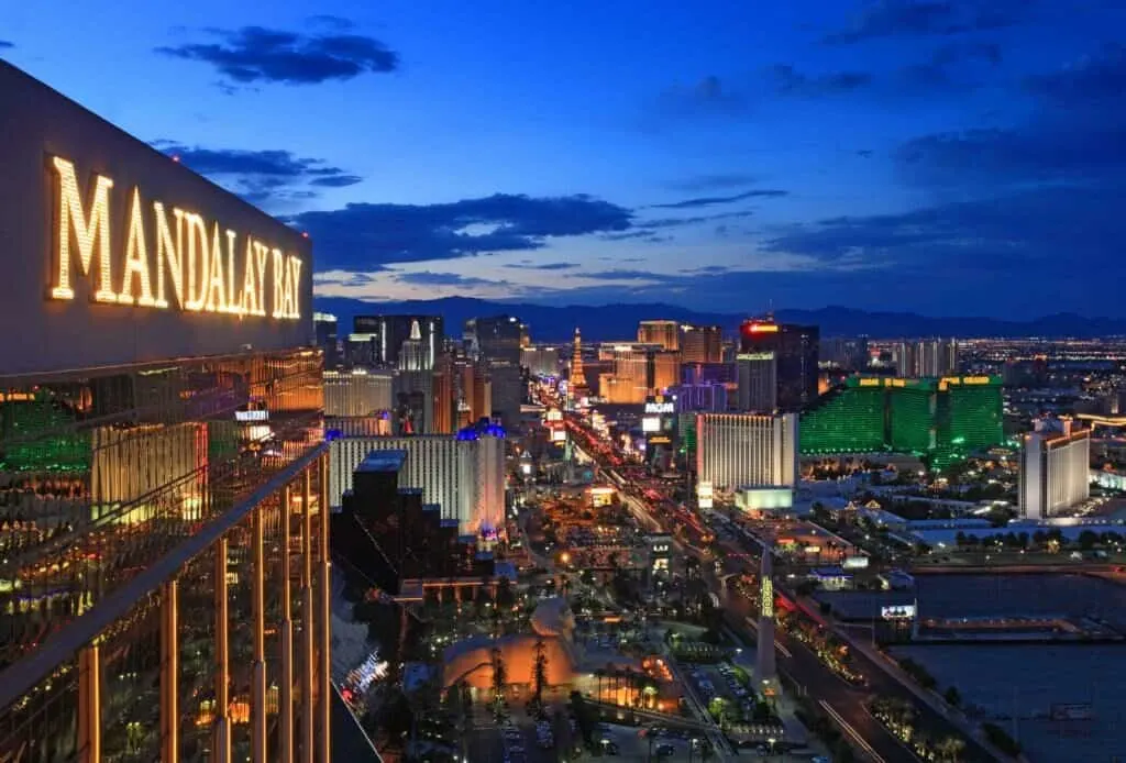 View of the Strip to the north from Foundation Room