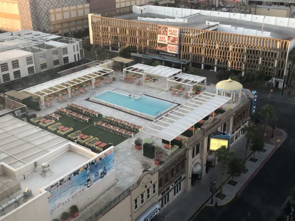 Citrus Pool deck photographed from above