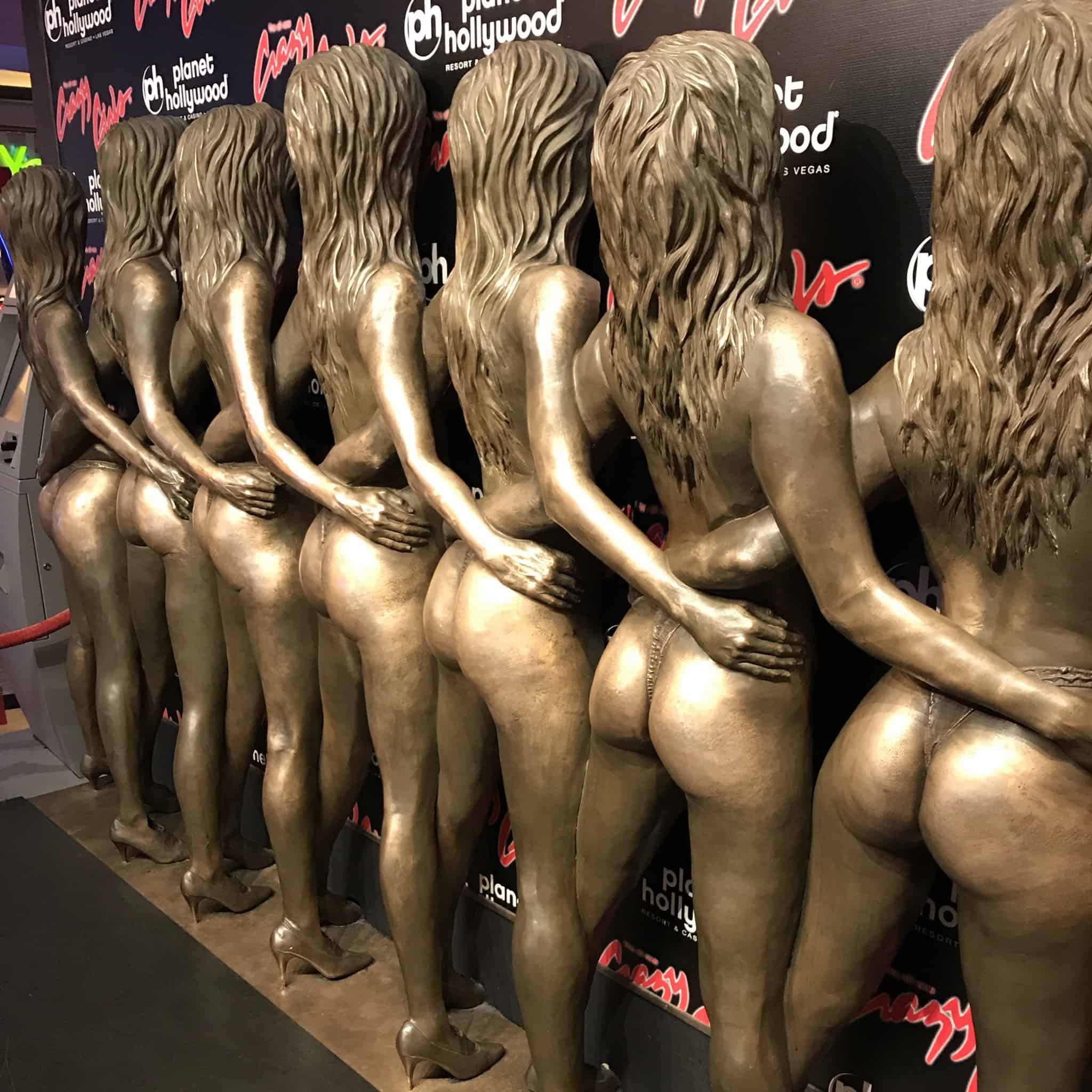 Bronze Statues of Crazy Girls performers