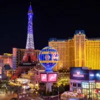 Paris Las Vegas and Eiffel Tower LIght Show