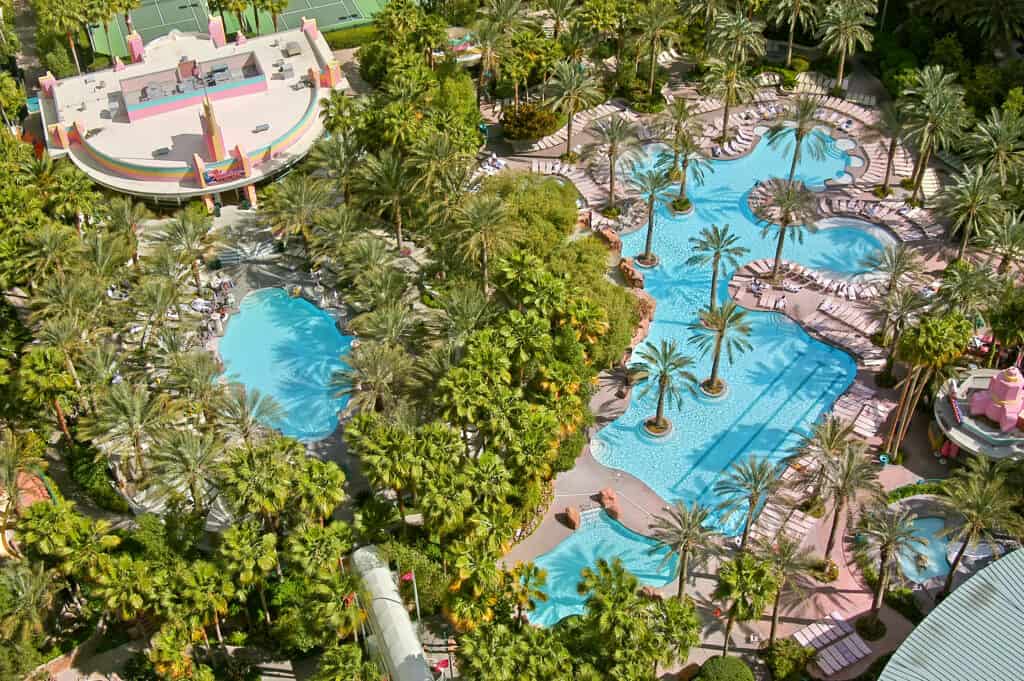 Overhead view of Flamingo's GoPool in Las Vegas