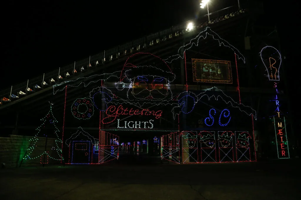 A holiday light display at Glittering Lights