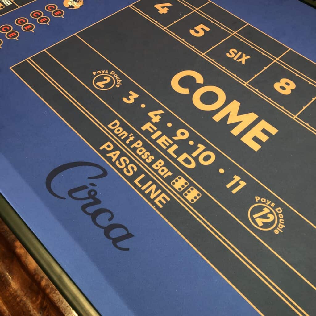 Circa Las Vegas Craps Table Felt