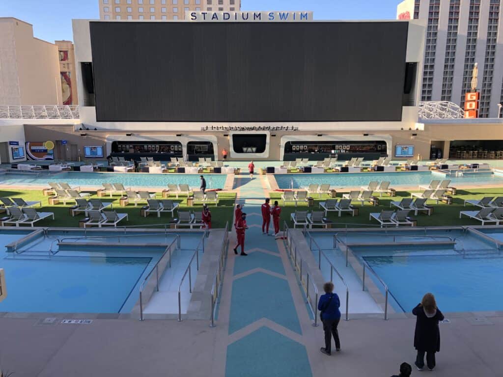 Massive poolside video board makes a splash at Las Vegas' Circa