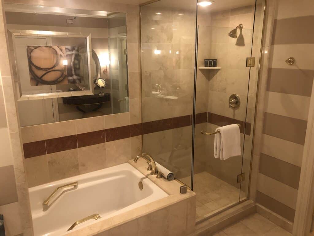 Glass Shower in Venetian's Luxury King Suite