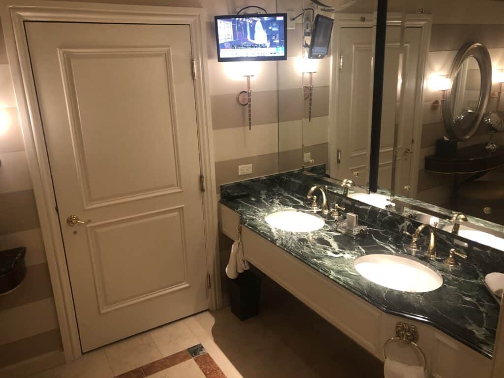 Dual Sinks in Luxury Suite Bathroom