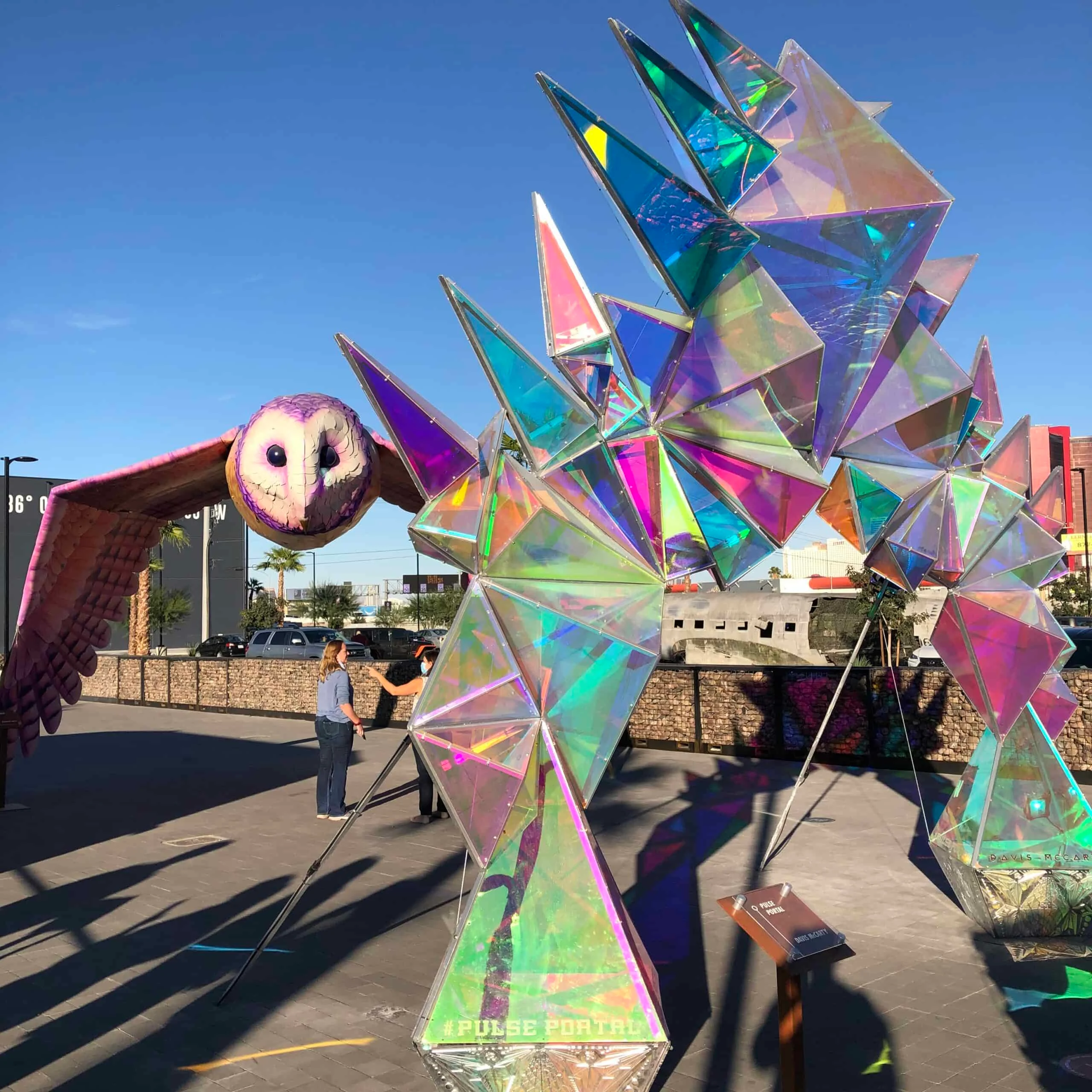 Giant Owl and Prism Art at Area15