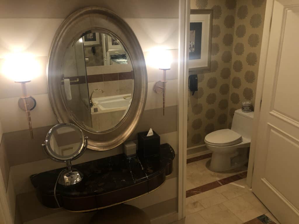 Toilet in separate room off the bathroom