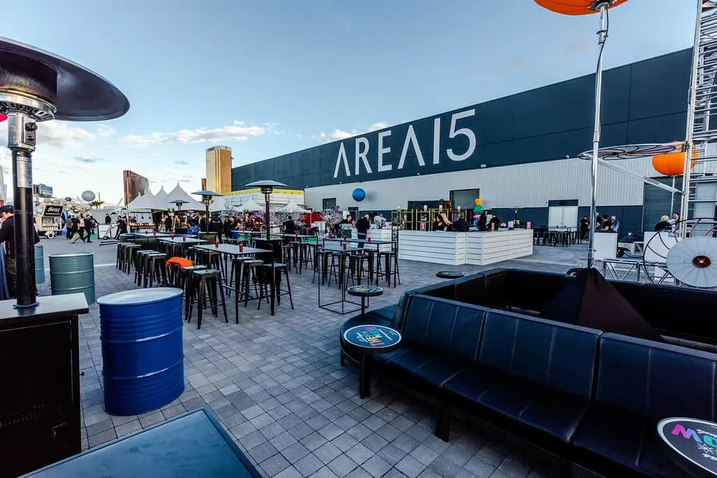 Outdoor patio at Area15