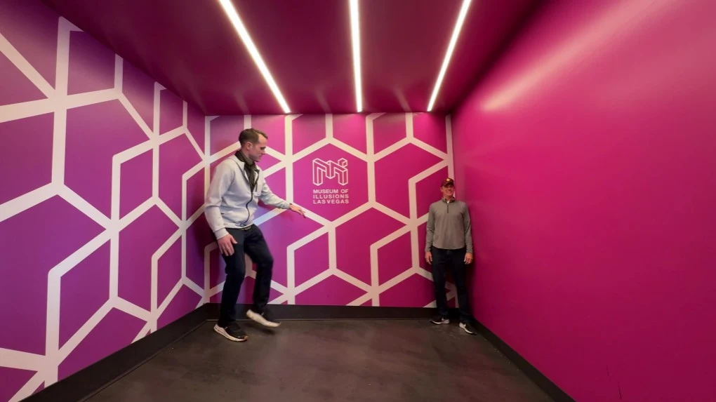 Ames Room, which makes it appear that my brother is significantly taller than I, even though that isnt the case.