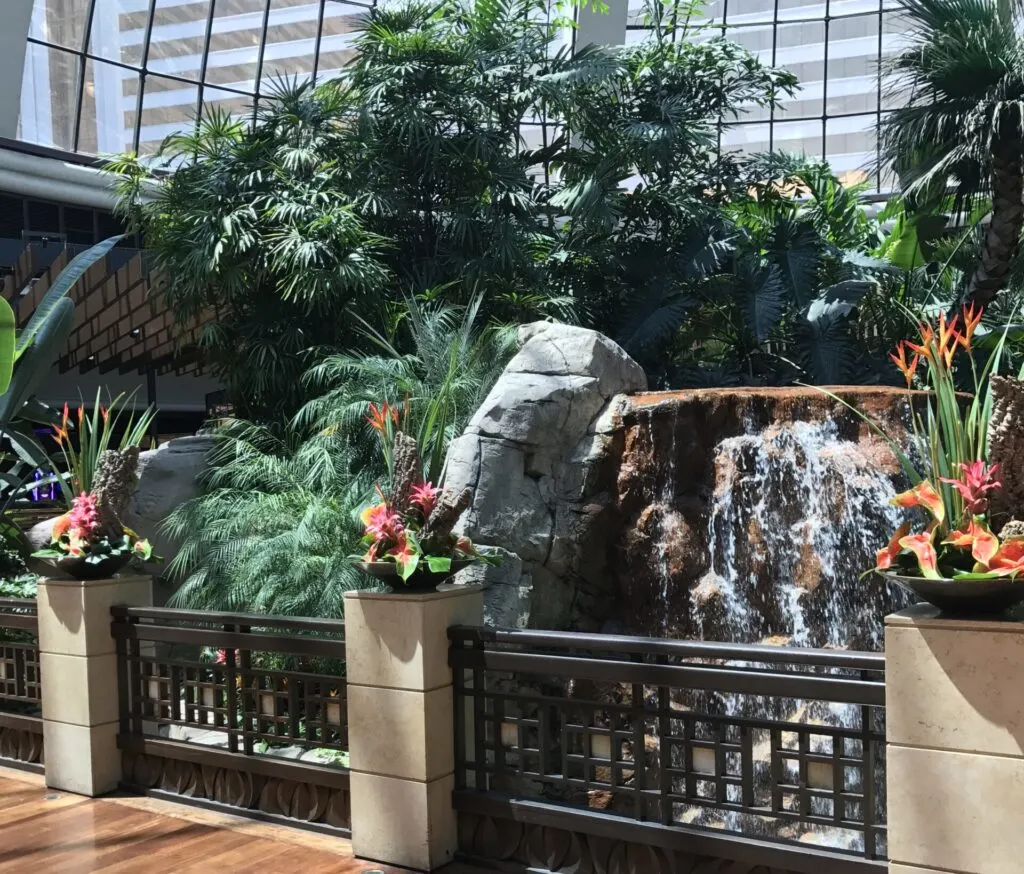 FLoral atrium and waterfall within The Mirage 