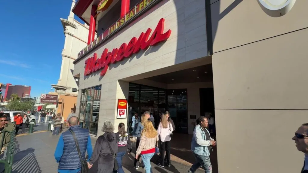 Exterior of Walgreens right on the STrip at Casino Royale. 