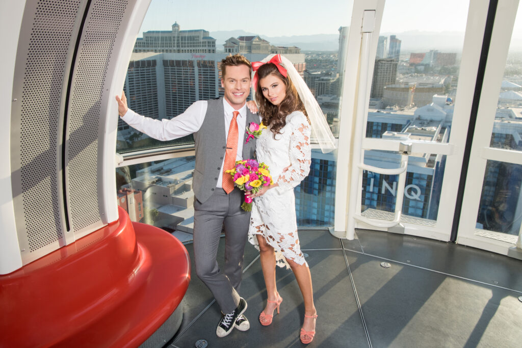 Bride and groom on the High Roller