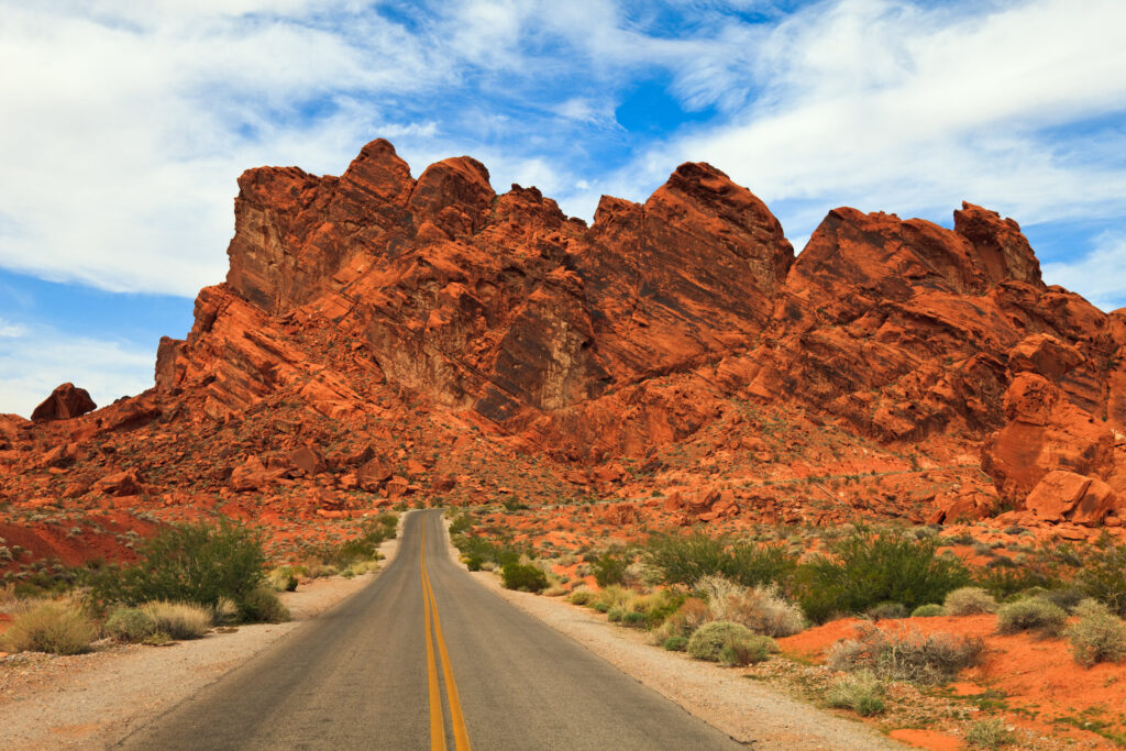 Road leading into Valley of Fire National Park