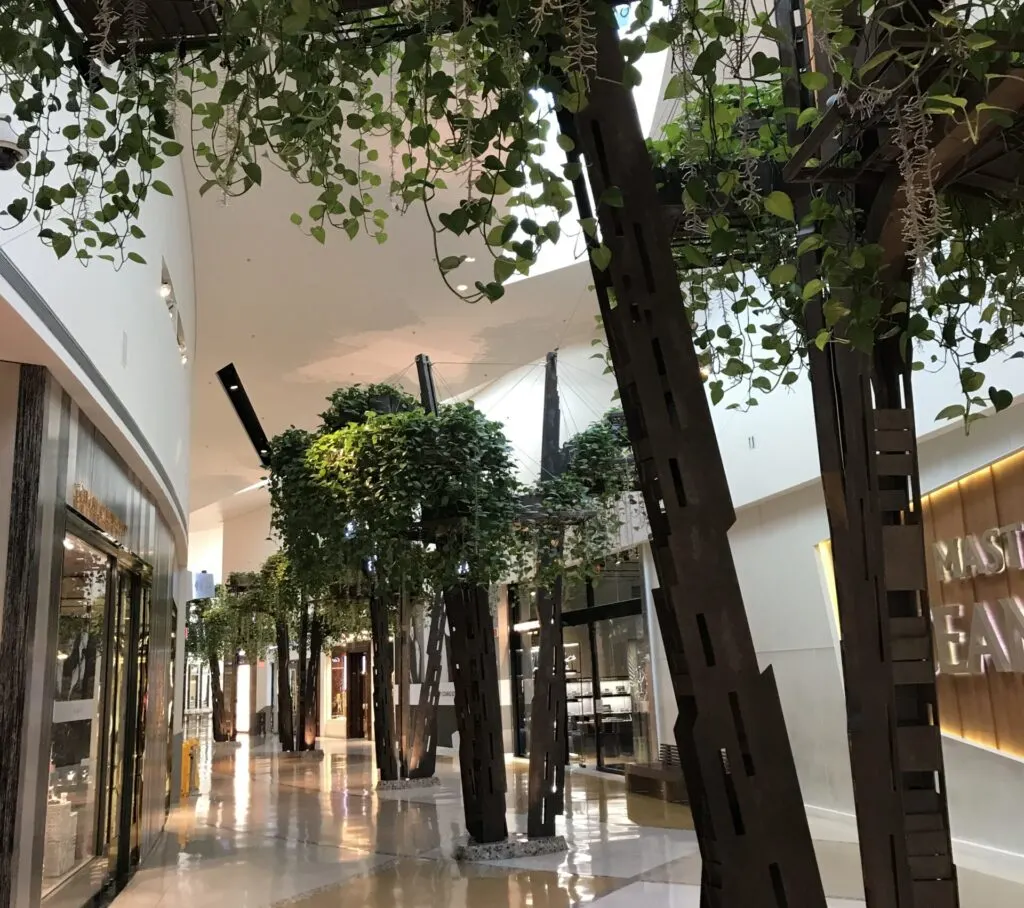 Lighted trees within Crystals in Las Vegas