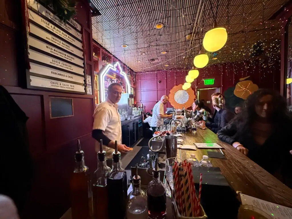 A view from my seat at the Bar at Ghost Donkey.