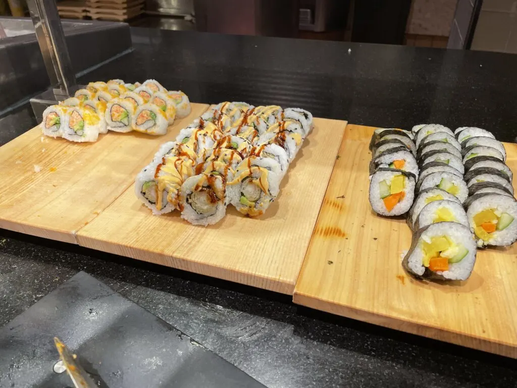 Sushi on a cutting board