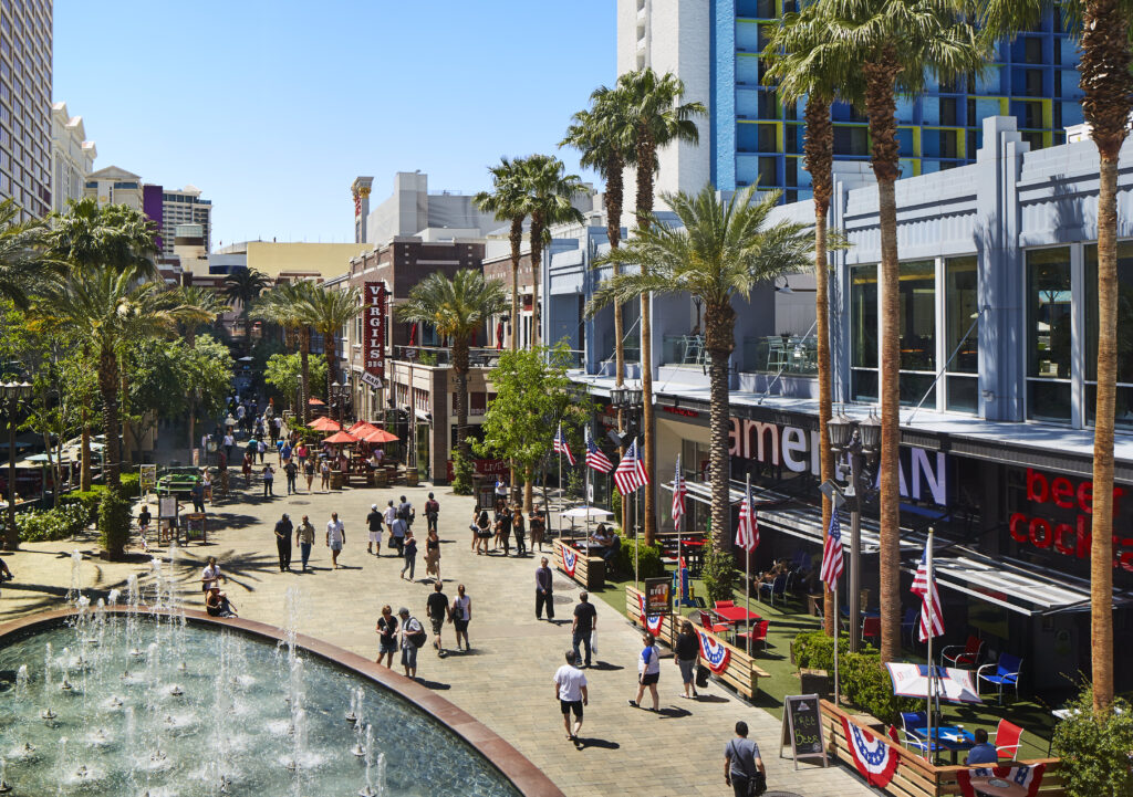 AmeriCAN's exterior along the outdoor LINQ Promenade