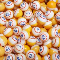 Yellow bingo balls