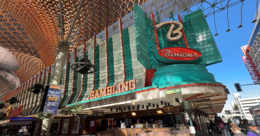 Binion's, right next to Fremont Street, showing how close the rooms are to the madness. 