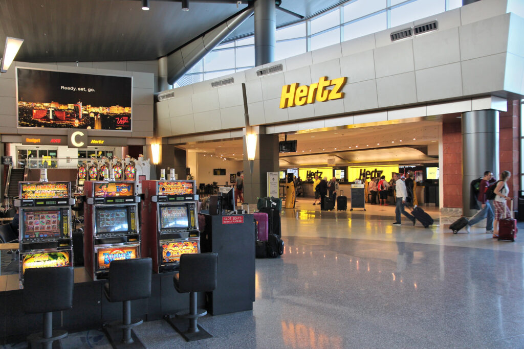 Hertz Rental Car Counter at the Airport