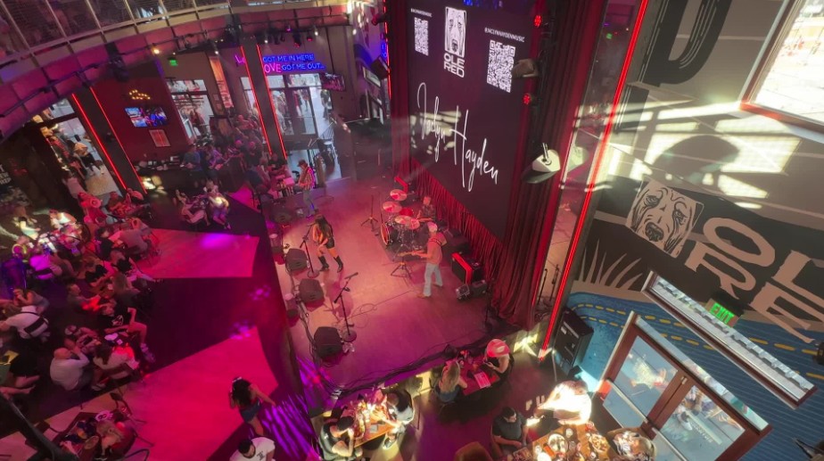A band on stage at Ole Red Las Vegas.