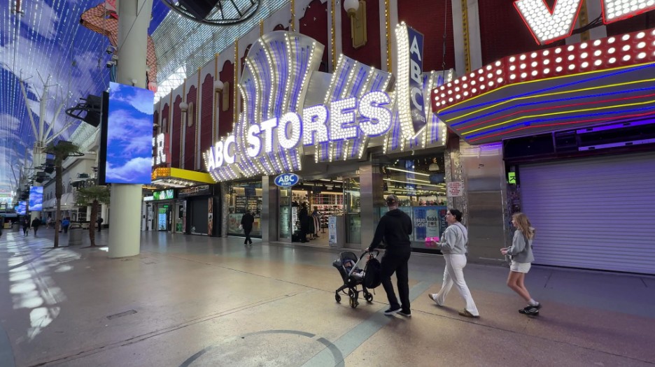 Exterior of the ABC Store on Fremont Street. 