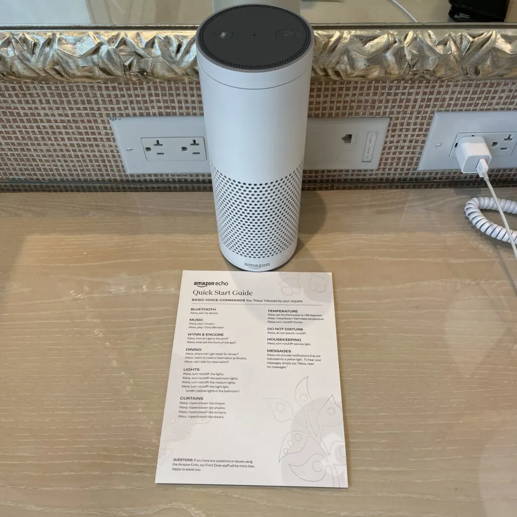 Alexa Device on the workdesk 