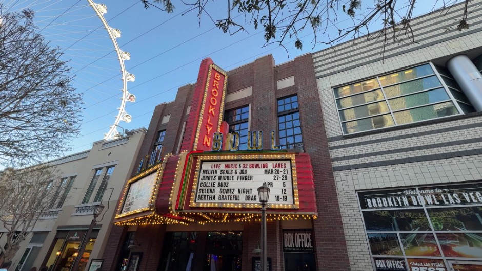 Exterior of Brooklyn Bowl Las Vegas.