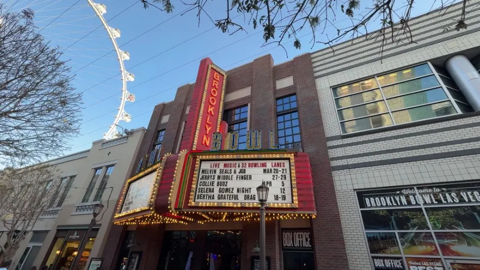 Exterior of Brooklyn Bowl Las Vegas. 