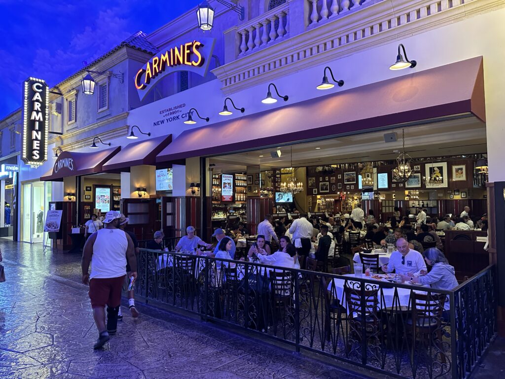 Exterior of Carmine's in the Forum Shops.