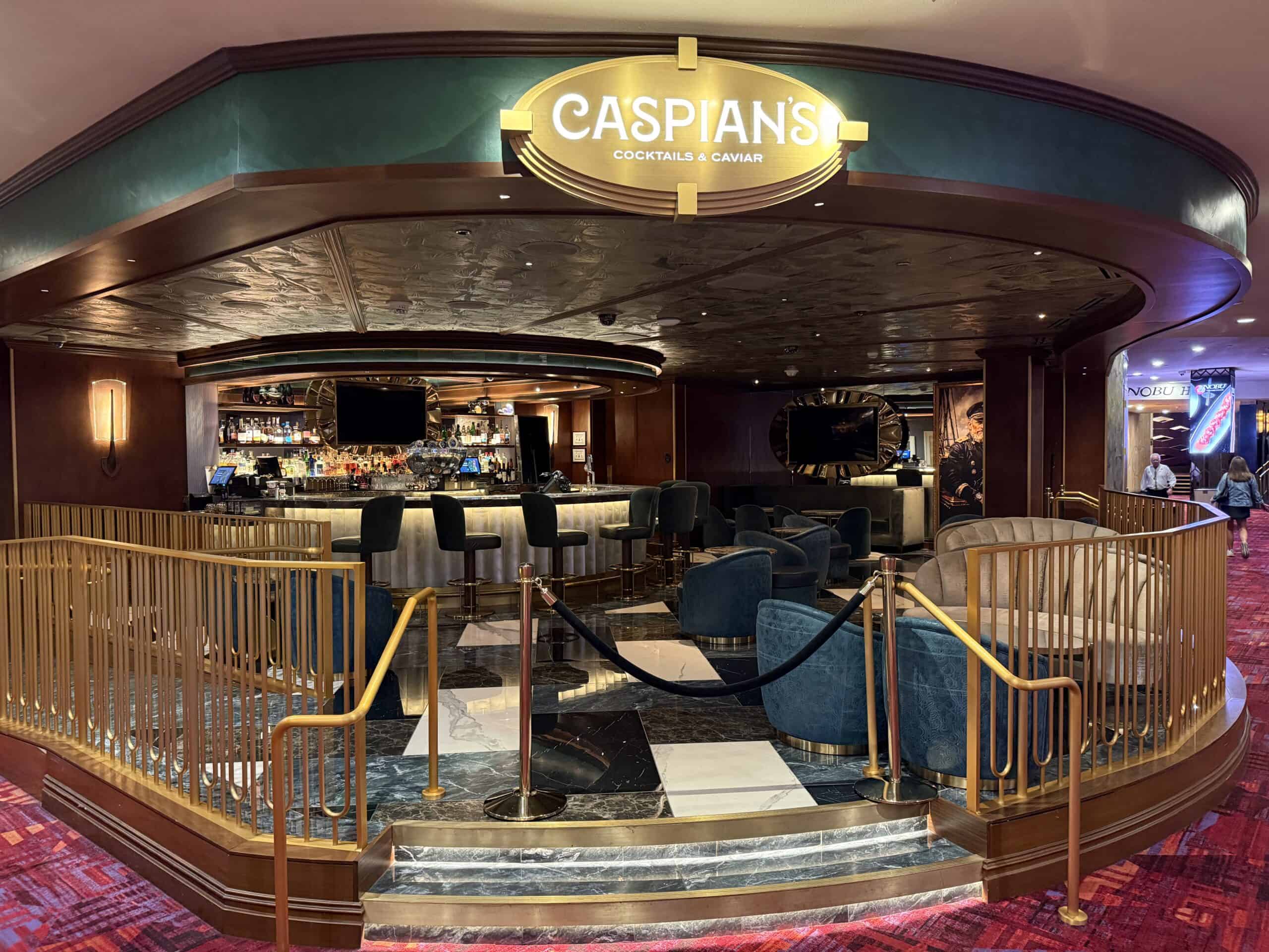 Exterior entryway to Caspian's at Caesars Palace.