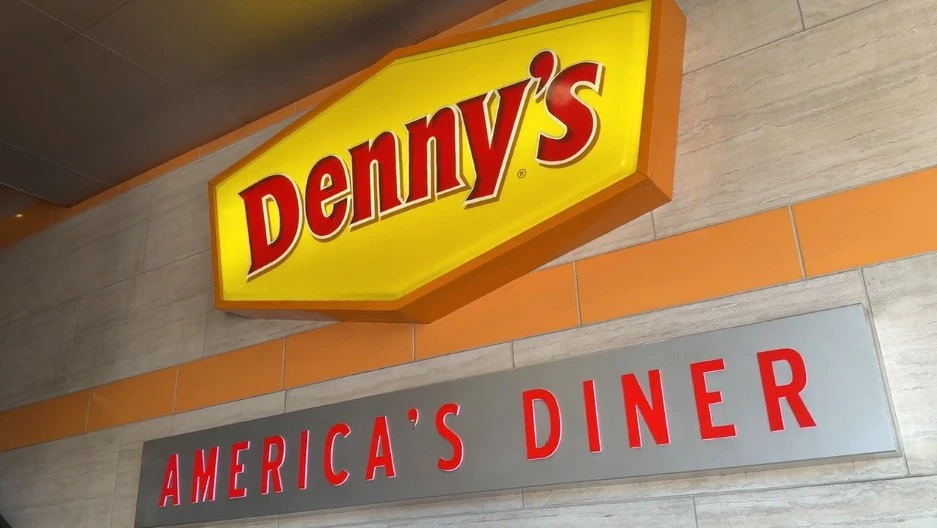 A sign for Denny's at Casino Royale. 