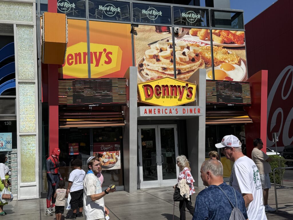 Exterior of Denny's in the Showcase Mall.