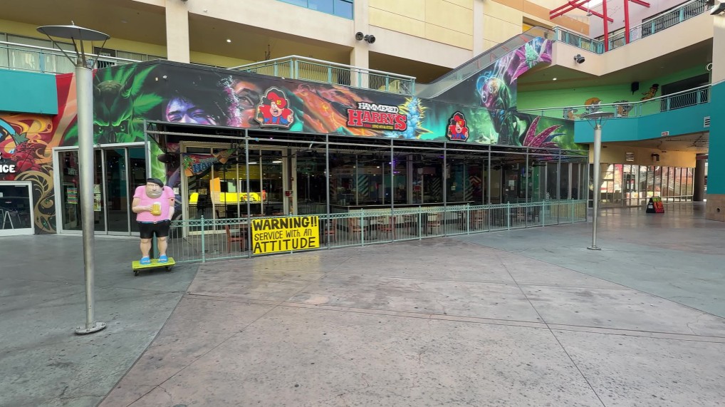 Exterior of Hammered Harry's inside Neonopolis. 