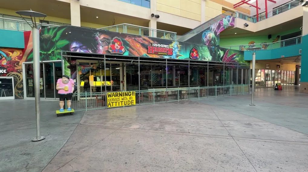 Exterior of Hammered Harry's inside Neonopolis.