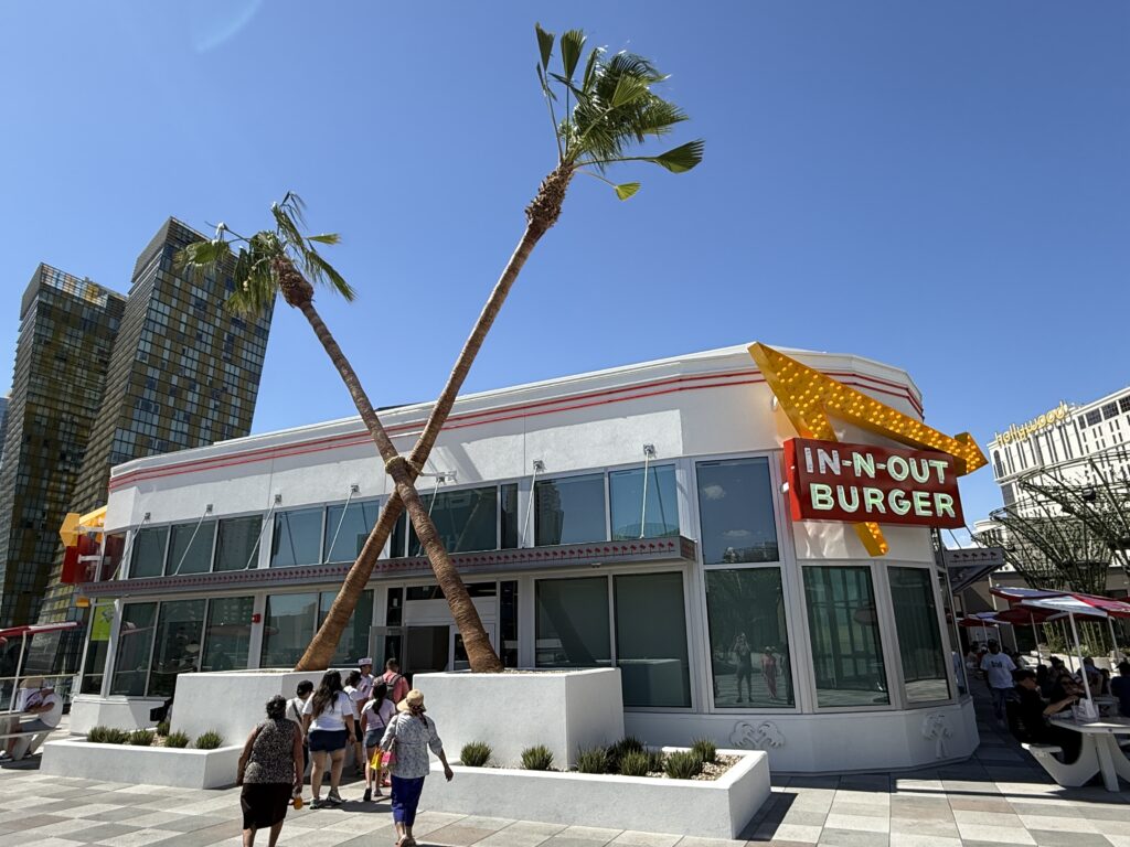 Exterior of In N Out's location atop the BLVD Mall.
