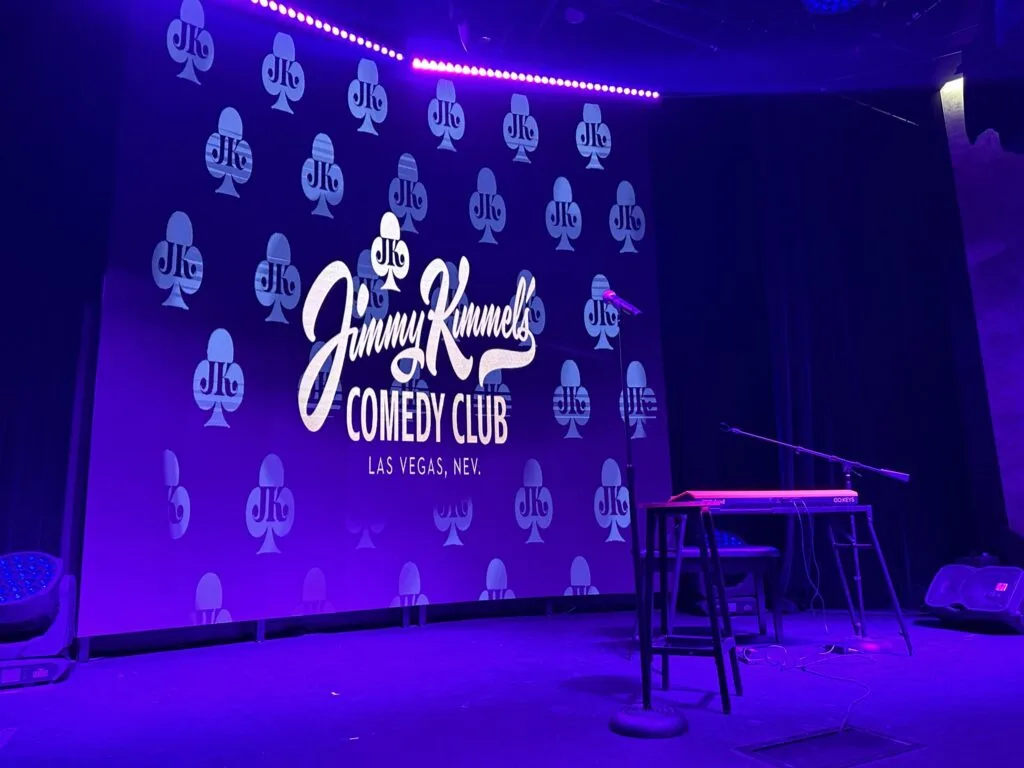 The stage at Jimmy Kimmel's Comedy Club before the show.