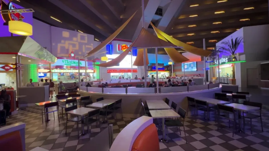 Food court at Luxor from a distance. 
