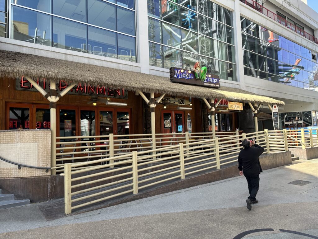 Exterior of Mickie Finnz on Fremont Street