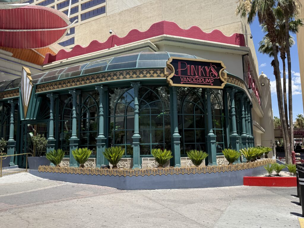 Exterior of Pinky's by Vanderpump outside of Flamingo.
