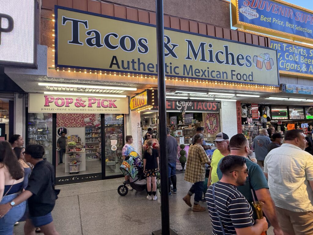 Exterior of Tacos & Miches Las Vegas. 