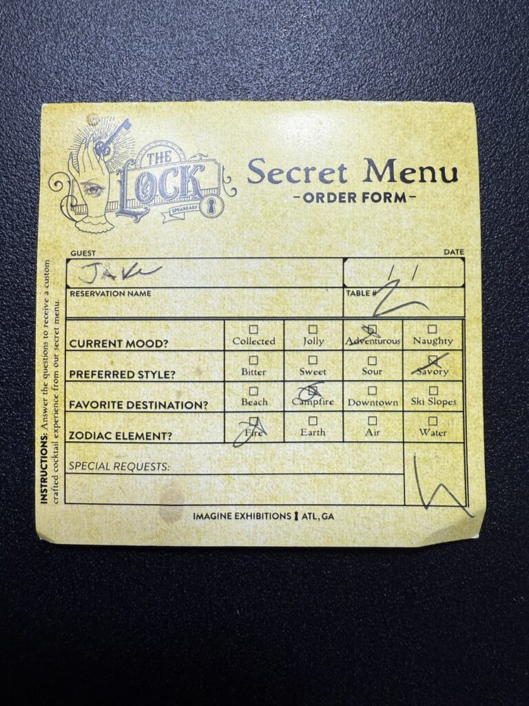 A secret order form that tasks you with answering nonsensical quetsions about your mood.