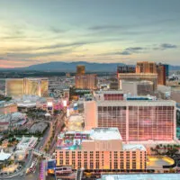 Las Vegas from above at night